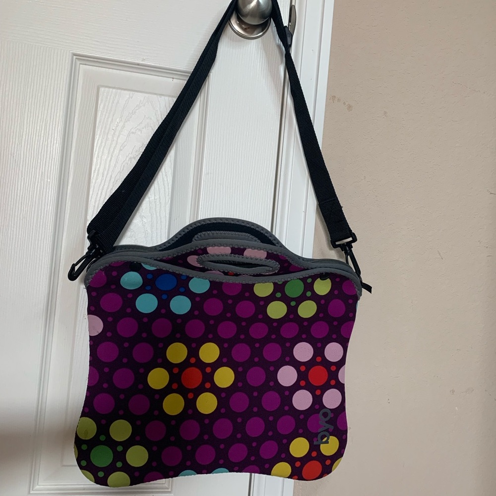 Polka Dot Floral Laptop Bag